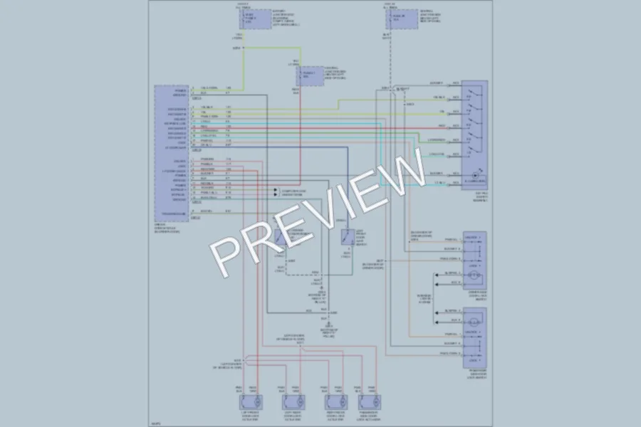 2002 Lincoln Continental Power Door Locks wiring diagram preview