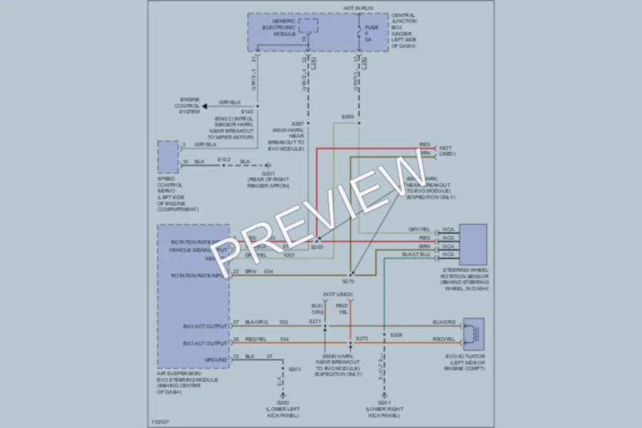 2002 Lincoln Navigator Electronic Power Steering wiring diagram preview