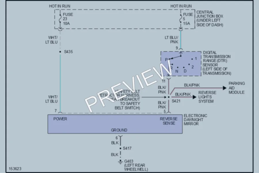 2002 Lincoln Navigator Power Mirrors wiring diagram preview