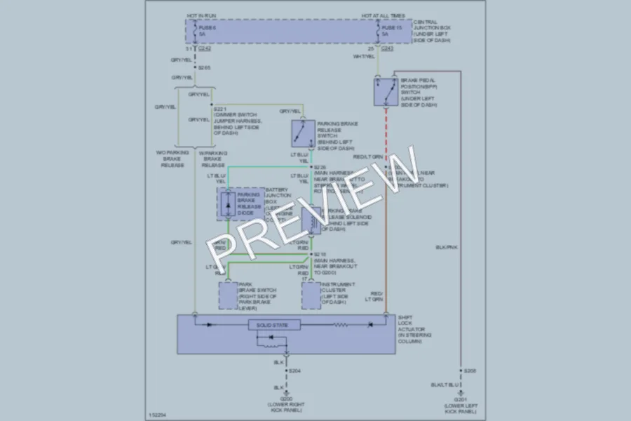 2002 Lincoln Navigator Shift Interlock wiring diagram preview