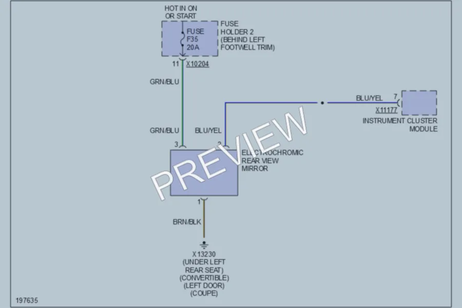 2002 MINI Cooper Power Mirrors wiring diagram preview