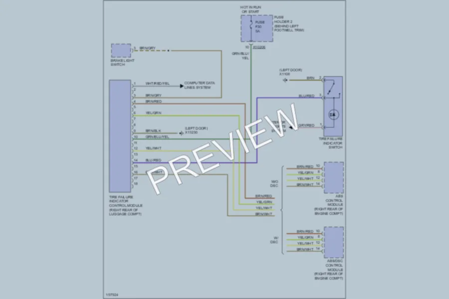 2002 MINI Cooper Warning Systems wiring diagram preview