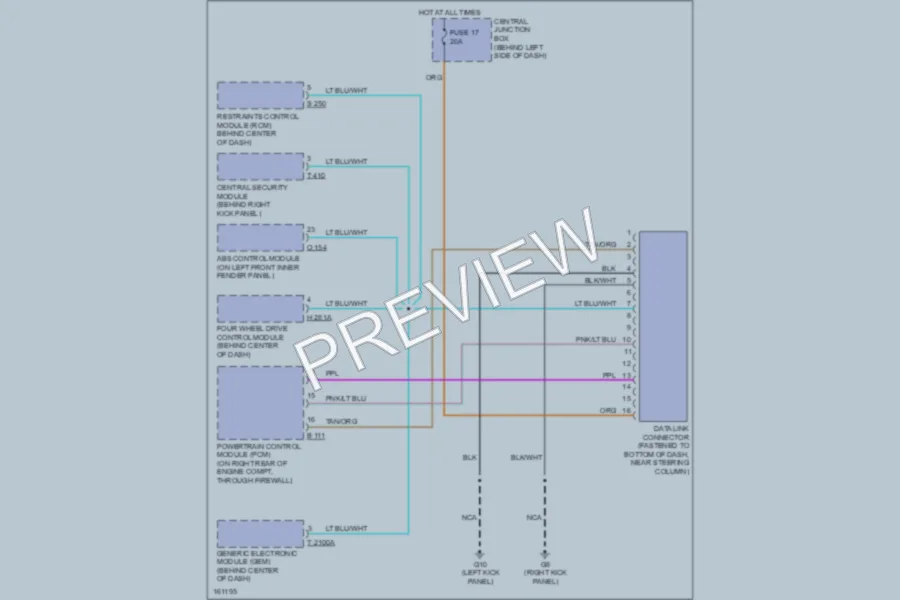 2002 Mazda B3000 Computer Data Lines wiring diagram preview