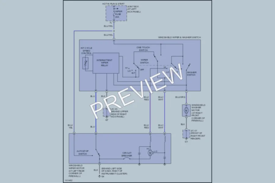 2002 Mazda MPV Wiper Washer wiring diagram preview