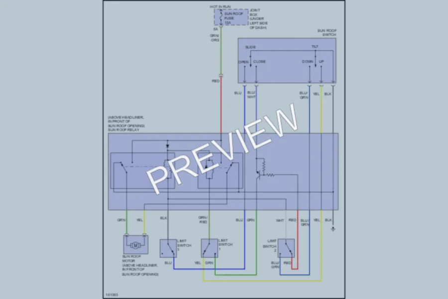 2002 Mazda Millenia Power Top Sunroof wiring diagram preview
