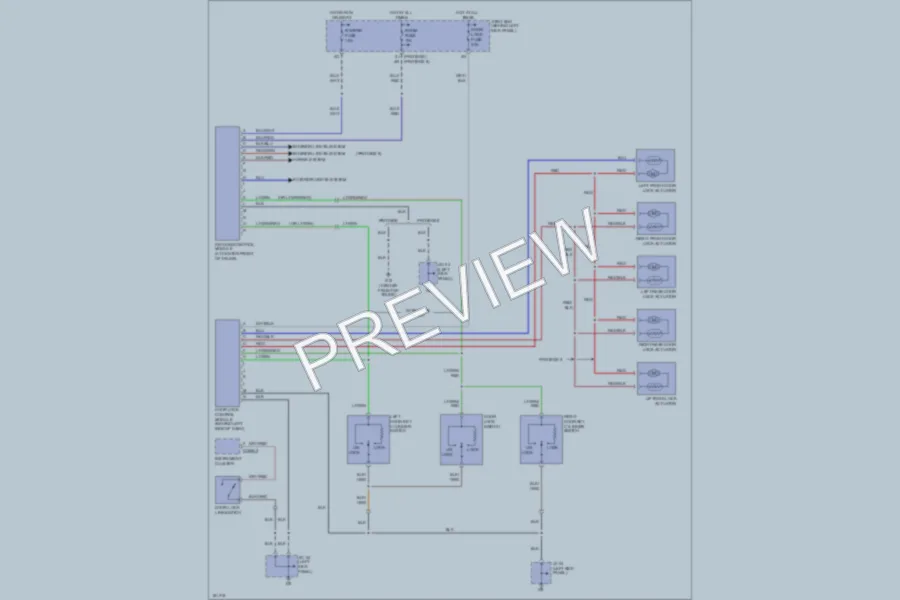 2002 Mazda Protege Power Door Locks wiring diagram preview