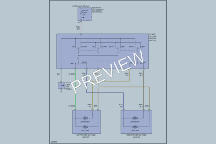 2002 Mazda Protege Power Mirrors wiring diagram preview