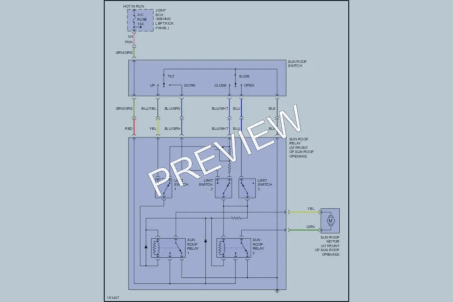 2002 Mazda Protege Power Top Sunroof wiring diagram preview