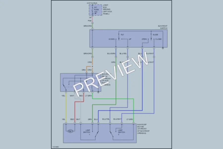 2002 Mazda Protege5 Power Top Sunroof wiring diagram preview
