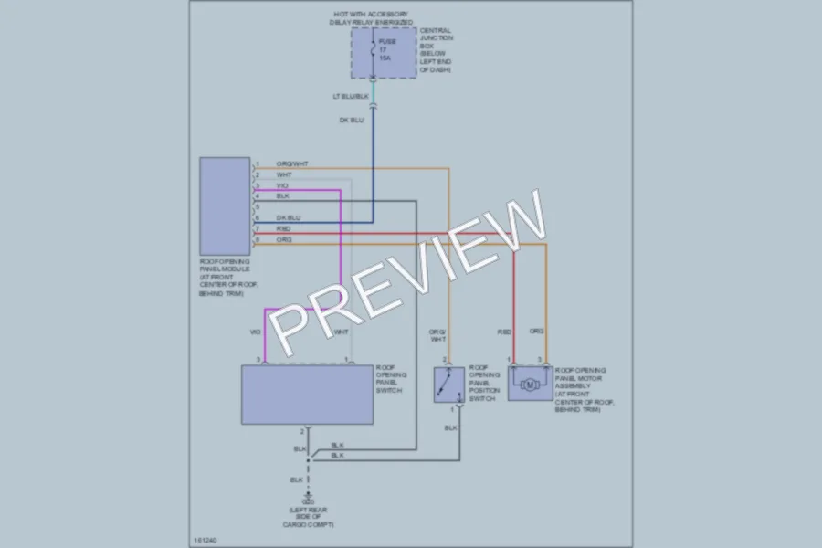 2002 Mazda Tribute Power Top Sunroof wiring diagram preview