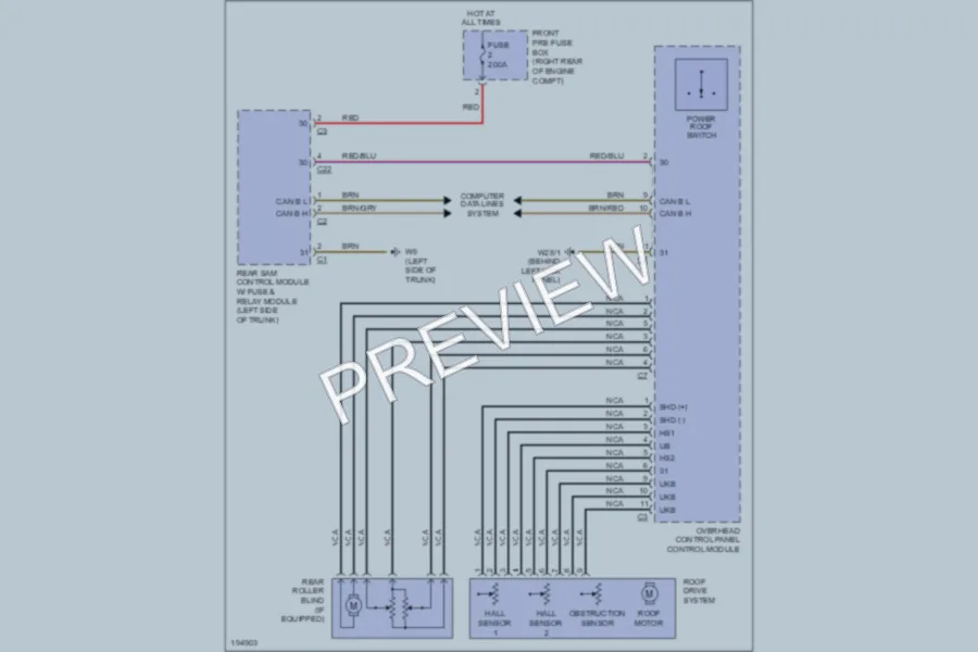 2002 MercedesBenz C240 Power Top Sunroof wiring diagram preview