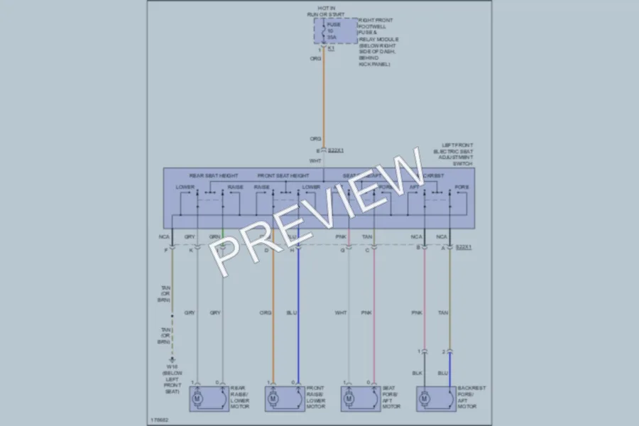 2002 MercedesBenz ML320 Power Seats wiring diagram preview