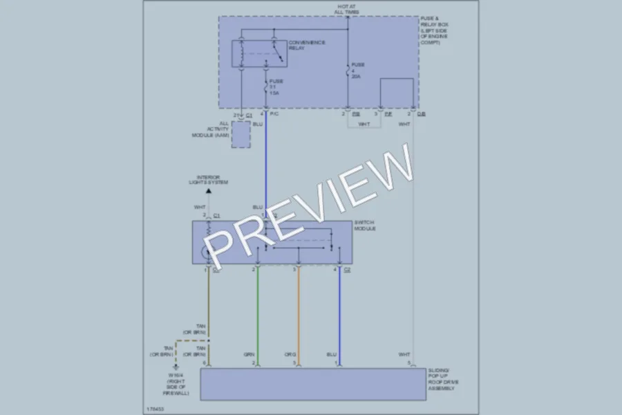 2002 MercedesBenz ML500 Power Top Sunroof wiring diagram preview