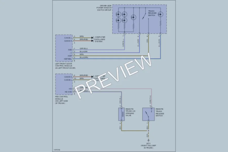 2002 MercedesBenz S500 Trunk Tailgate Fuel Door wiring diagram preview