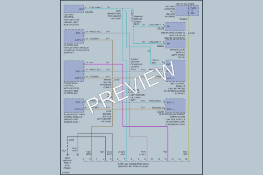 2002 Mercury GrandMarquis Computer Data Lines wiring diagram preview
