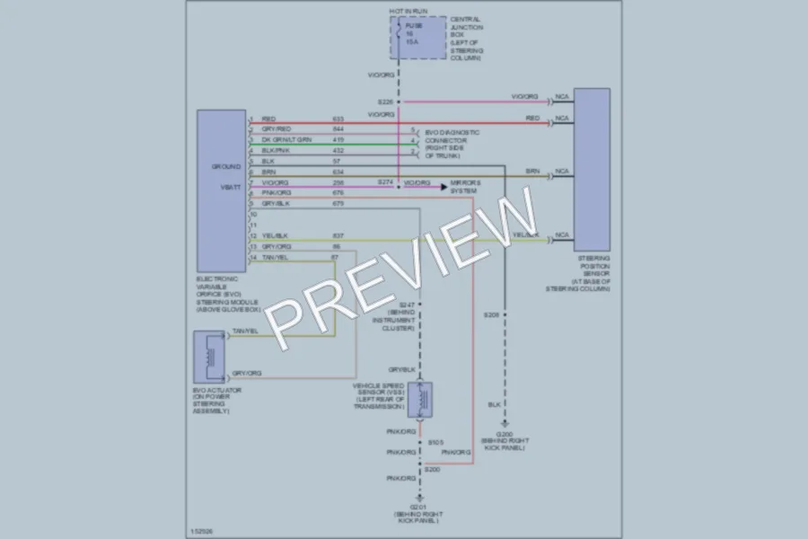 2002 Mercury GrandMarquis Electronic Power Steering wiring diagram preview
