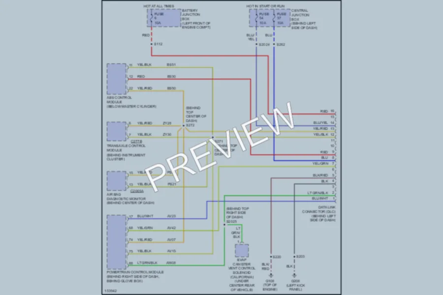2002 Mercury Villager Computer Data Lines wiring diagram preview