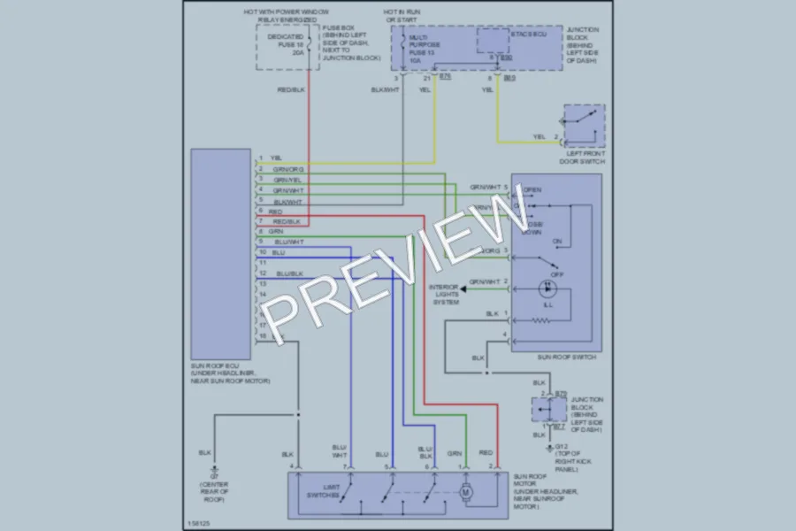 2002 Mitsubishi Diamante Power Top Sunroof wiring diagram preview