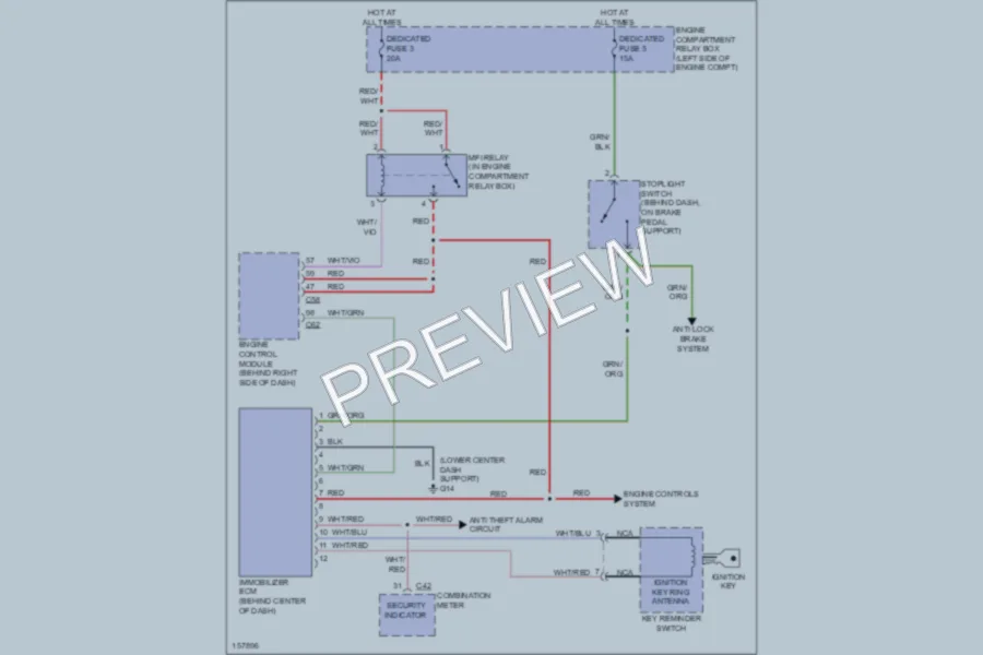 2002 Mitsubishi Eclipse Anti Theft wiring diagram preview