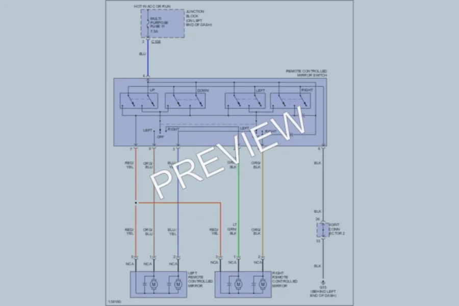 2002 Mitsubishi Eclipse Power Mirrors wiring diagram preview