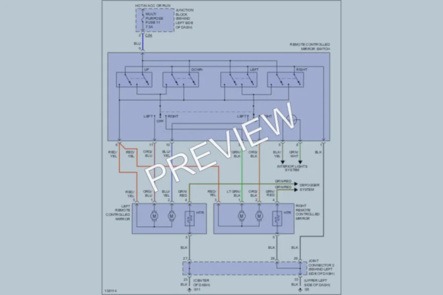 2002 Mitsubishi Galant Power Mirrors wiring diagram preview