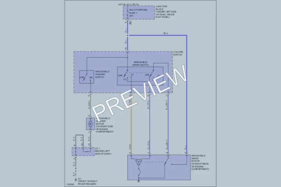 2002 Mitsubishi Mirage Wiper Washer wiring diagram preview