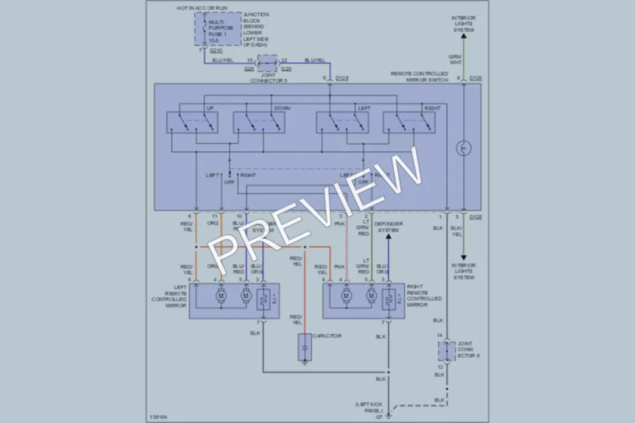 2002 Mitsubishi Montero Power Mirrors wiring diagram preview