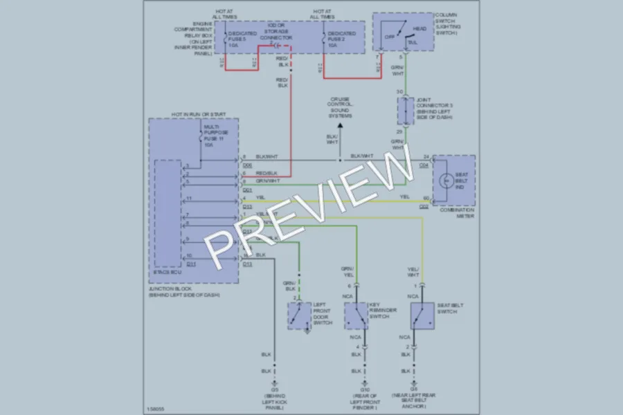 2002 Mitsubishi MonteroSport Warning Systems wiring diagram preview