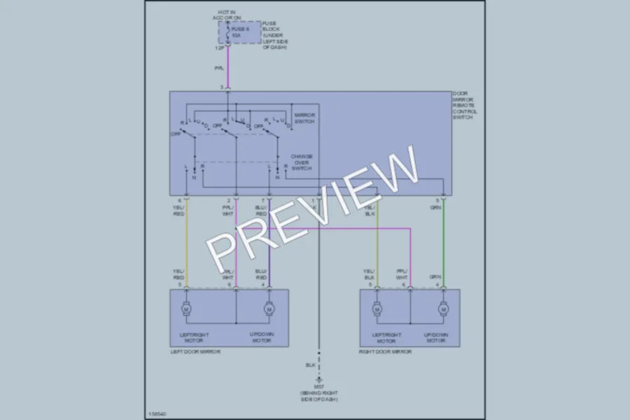 2002 Nissan Altima Power Mirrors wiring diagram preview