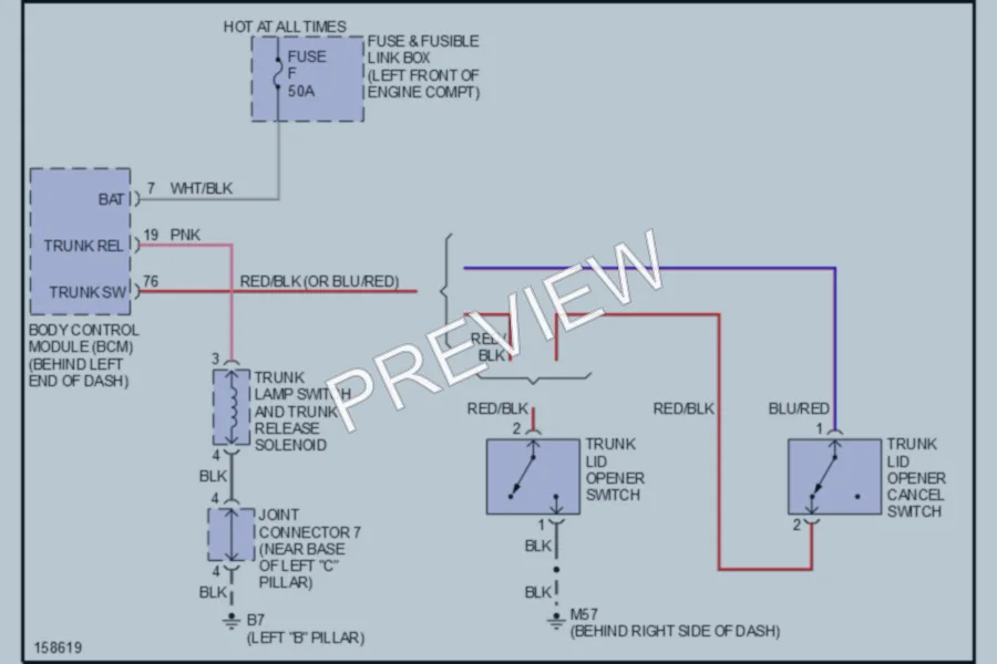 2002 Nissan Altima Trunk Tailgate Fuel Door wiring diagram preview