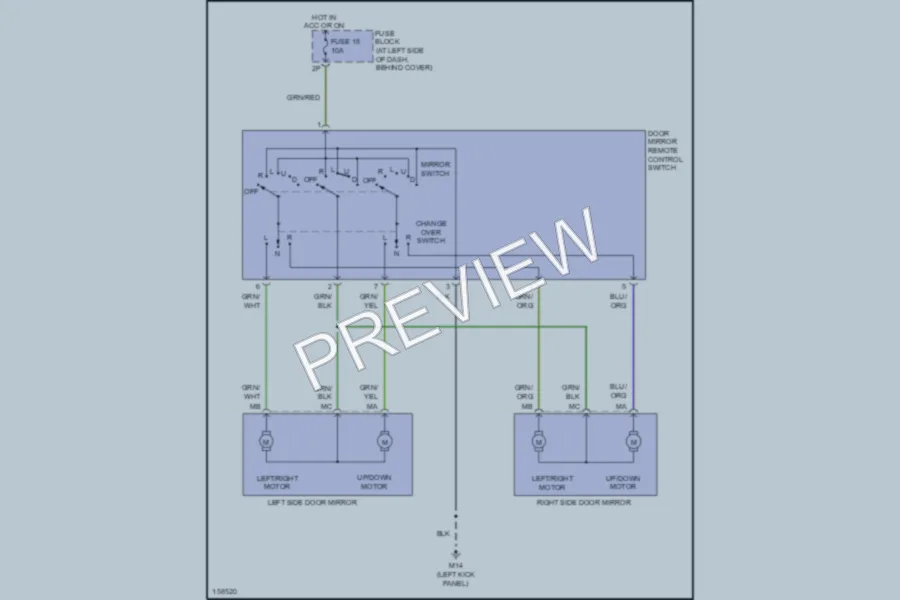 2002 Nissan Frontier Power Mirrors wiring diagram preview