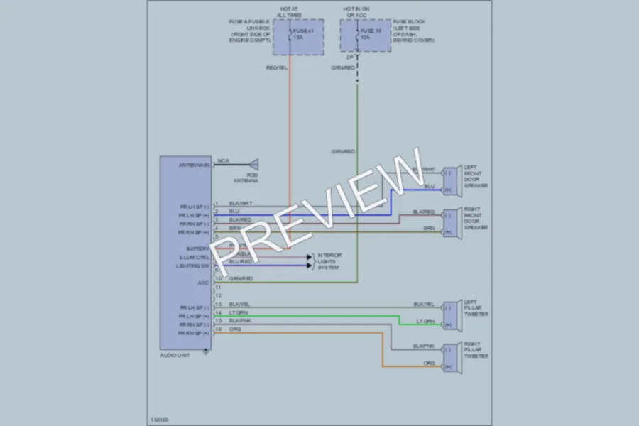 2002 Nissan Frontier Radio wiring diagram preview