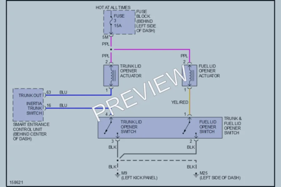 2002 Nissan Maxima Trunk Tailgate Fuel Door wiring diagram preview