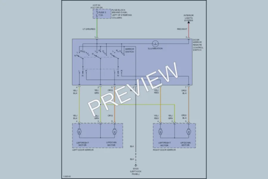2002 Nissan Quest Power Mirrors wiring diagram preview