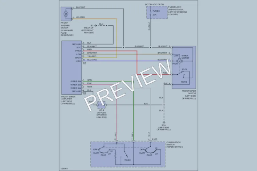 2002 Nissan Quest Wiper Washer wiring diagram preview