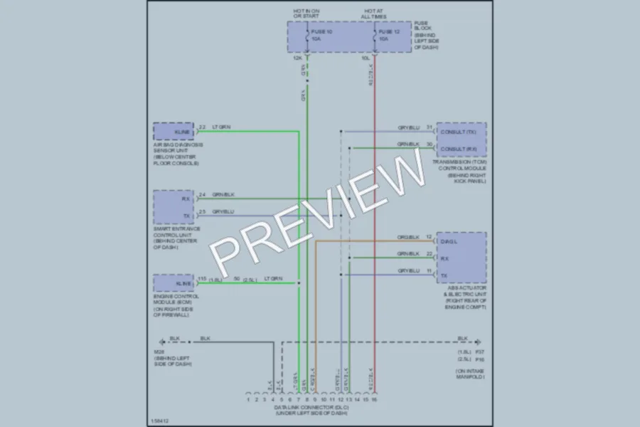 2002 Nissan Sentra Computer Data Lines wiring diagram preview