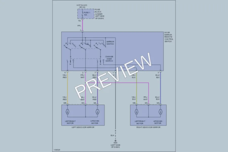 2002 Nissan Sentra Power Mirrors wiring diagram preview