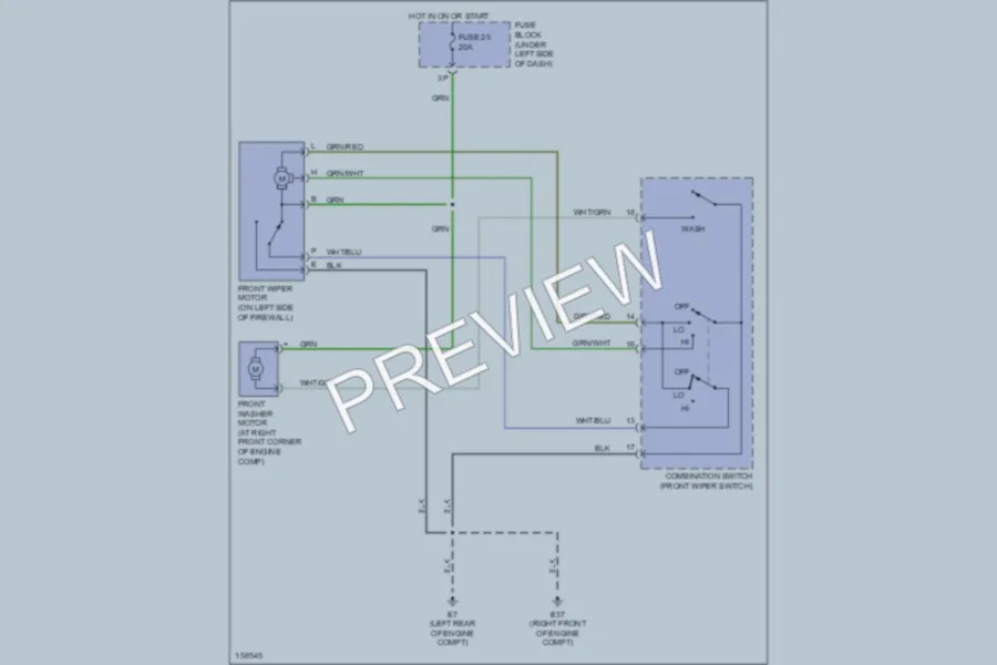 2002 Nissan Sentra Wiper Washer wiring diagram preview