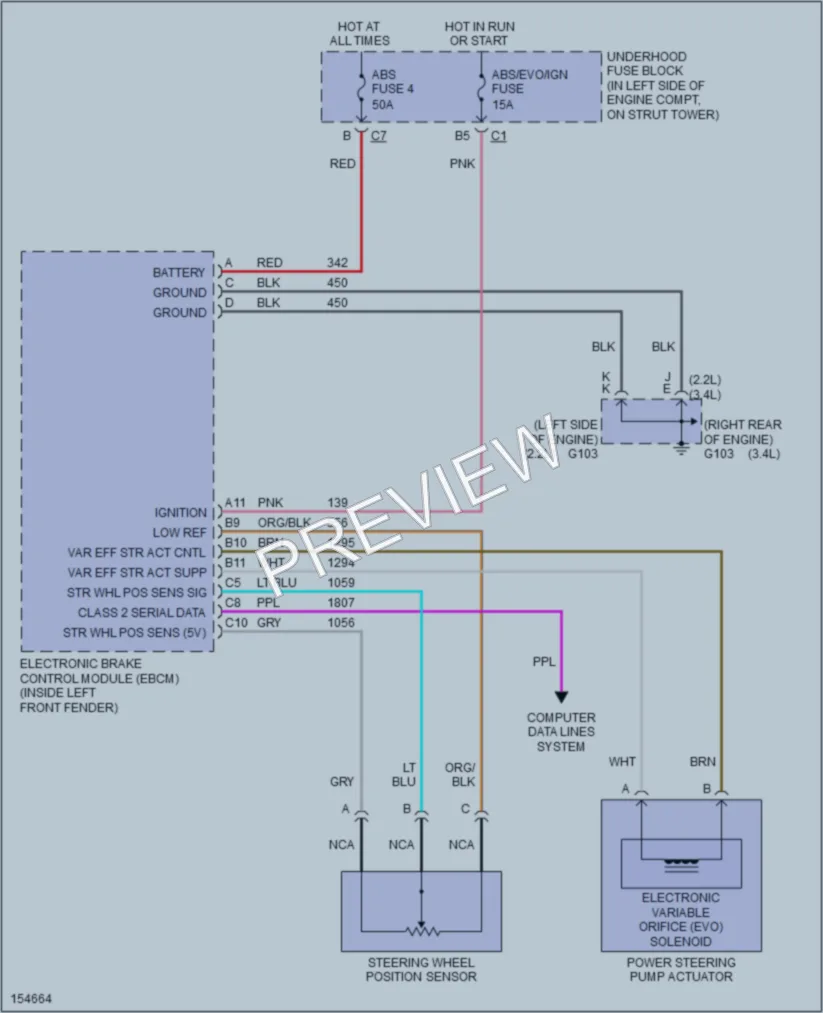 2002 Oldsmobile Alero Electronic Power Steering wiring diagram preview