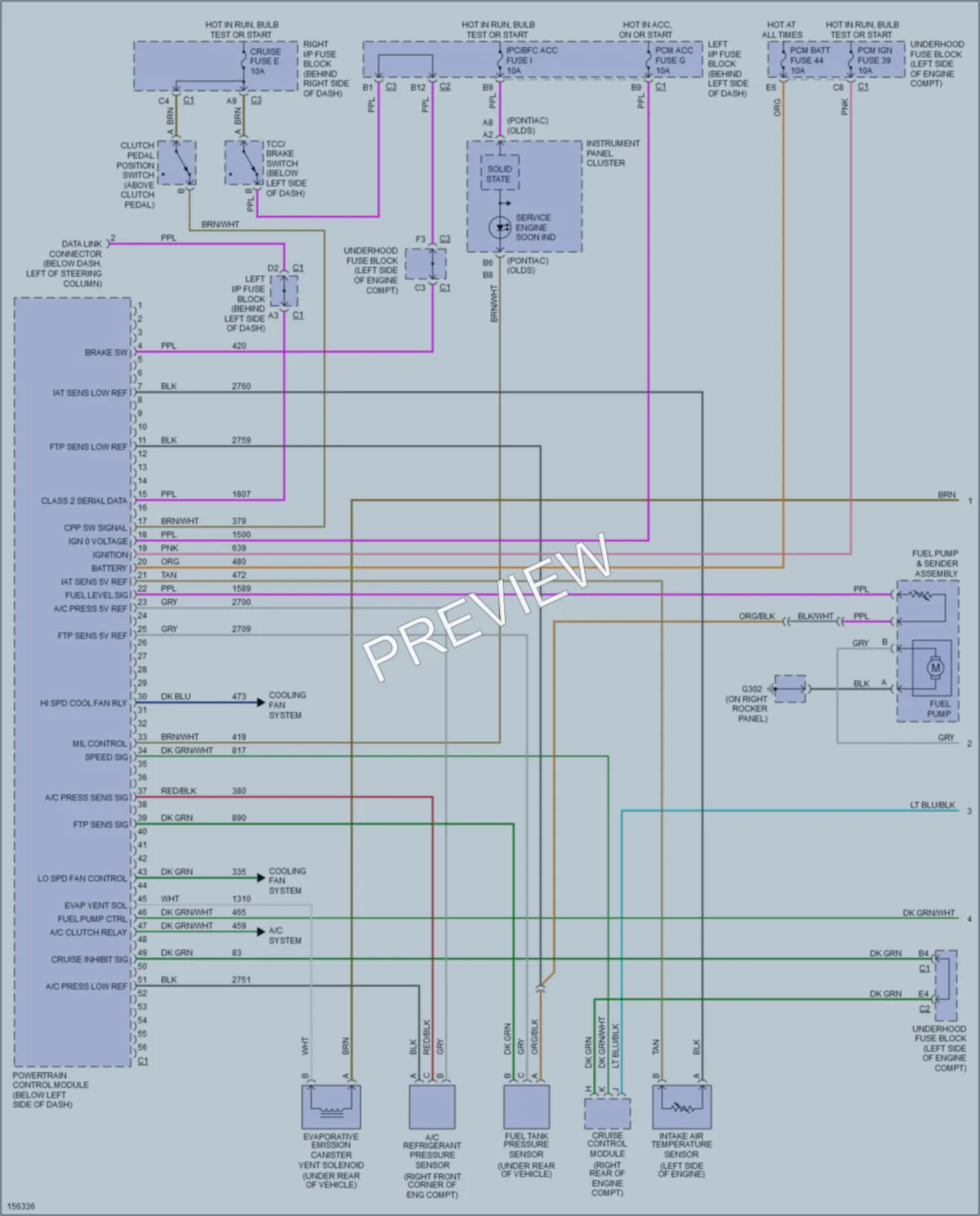 2002 Oldsmobile Alero Engine Performance wiring diagram preview