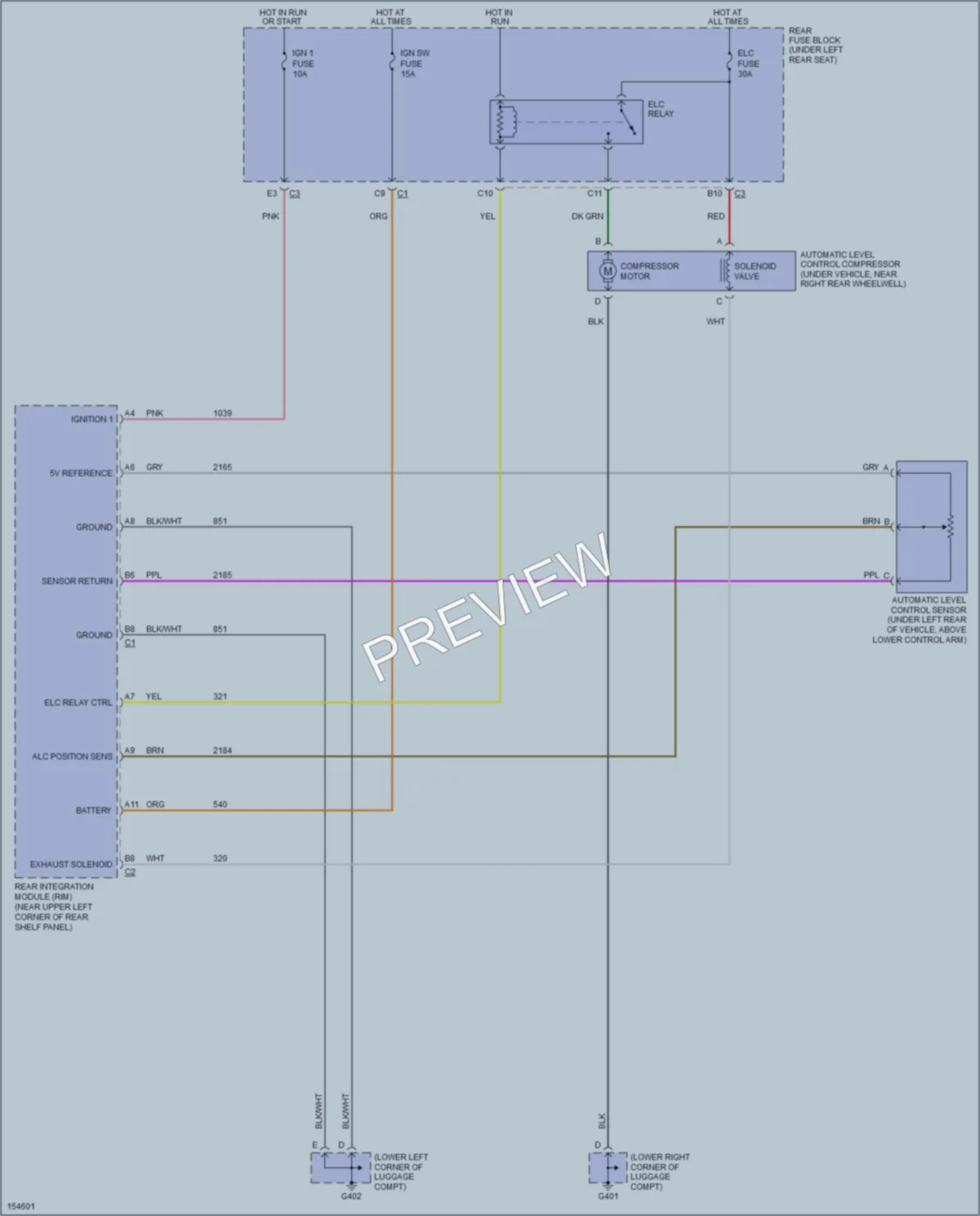2002 Oldsmobile Aurora Electronic Suspension wiring diagram preview