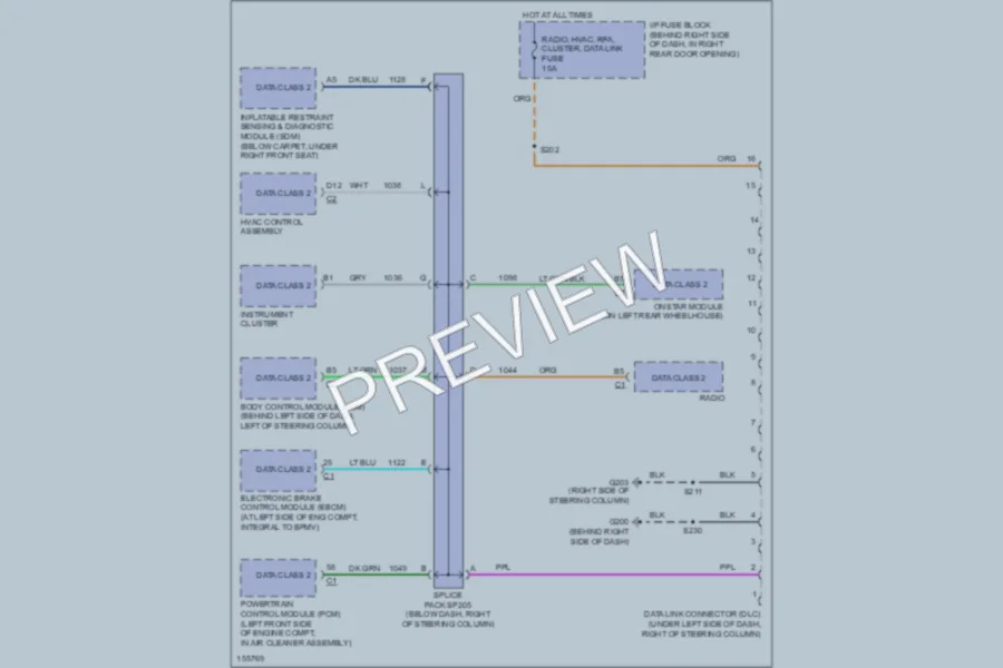 2002 Oldsmobile Intrigue Computer Data Lines wiring diagram preview