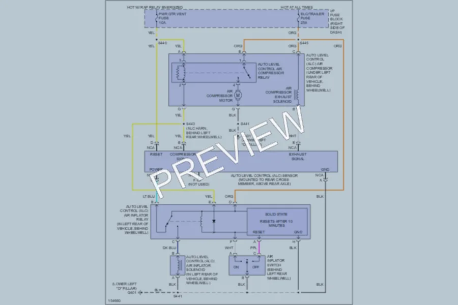 2002 Oldsmobile Silhouette Electronic Suspension wiring diagram preview