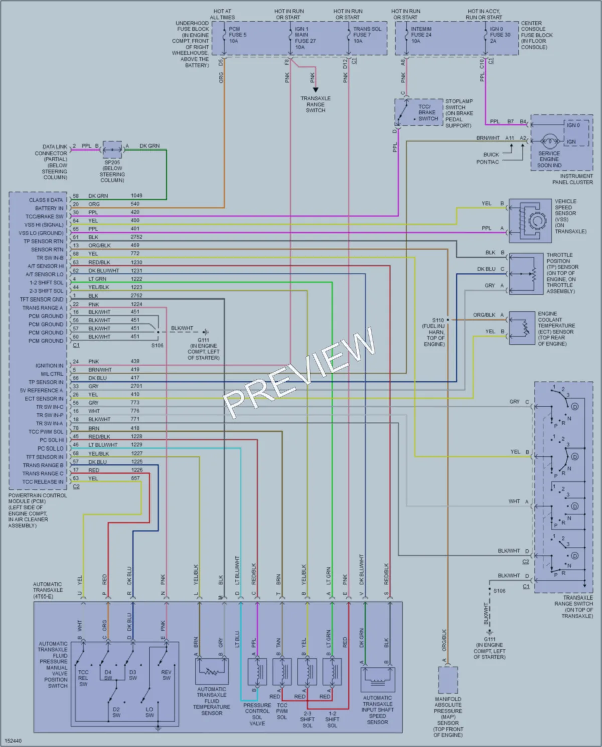 2002 Pontiac Aztek Transmission wiring diagram preview