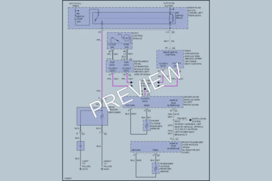 2002 Pontiac Bonneville Defoggers wiring diagram preview