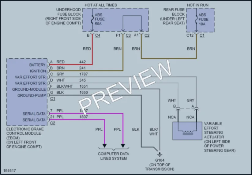 2002 Pontiac Bonneville Electronic Power Steering wiring diagram preview