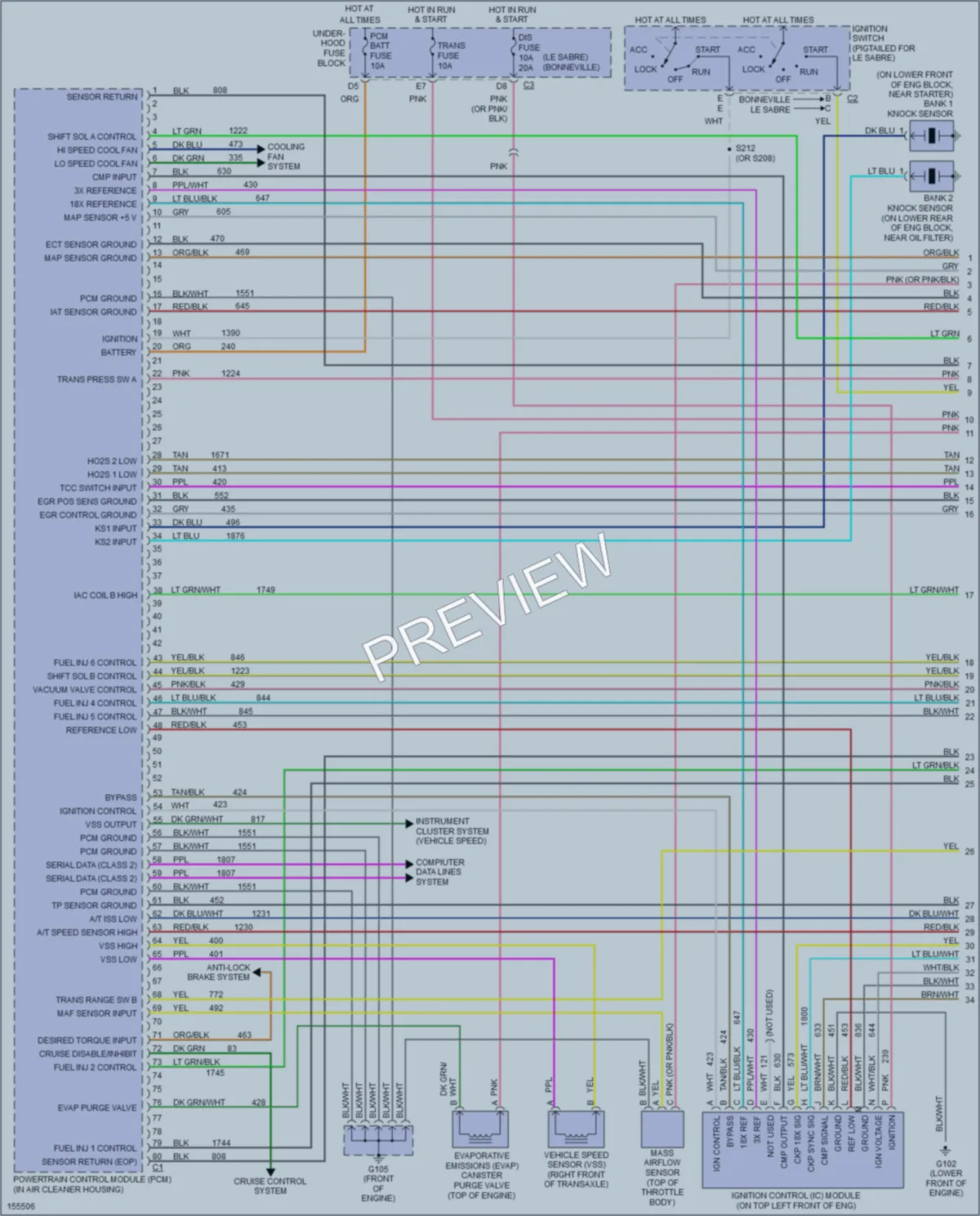 2002 Pontiac Bonneville Engine Performance wiring diagram preview