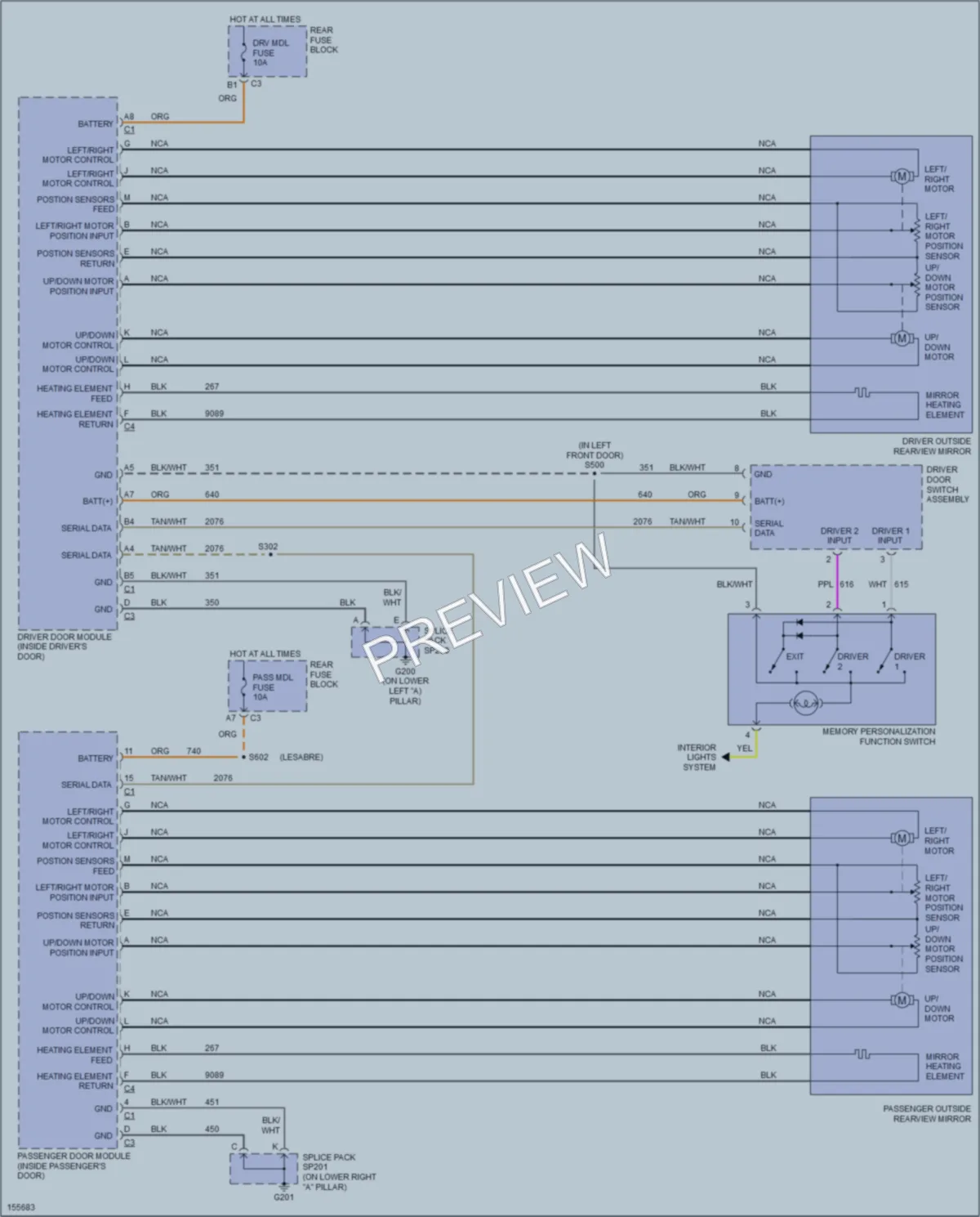 2002 Pontiac Bonneville Memory Systems wiring diagram preview