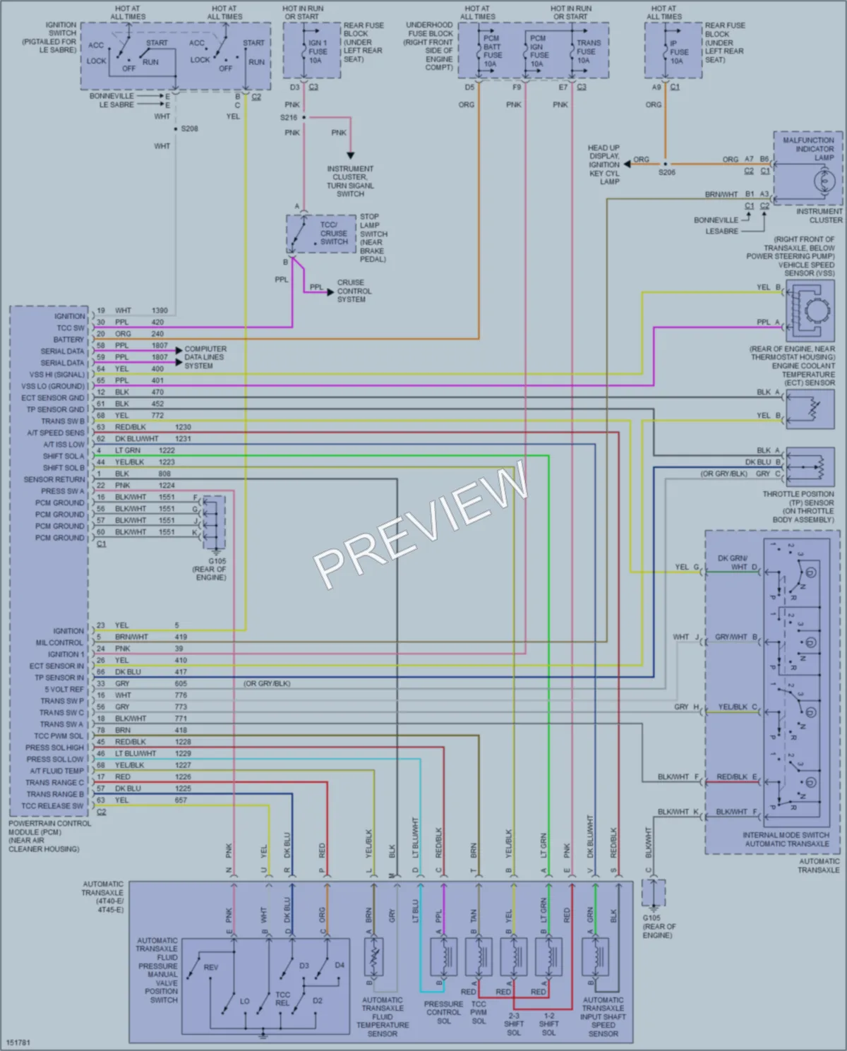 2002 Pontiac Bonneville Transmission wiring diagram preview