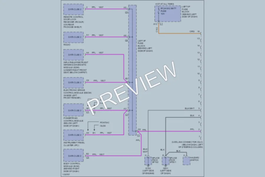 2002 Pontiac GrandAm Computer Data Lines wiring diagram preview